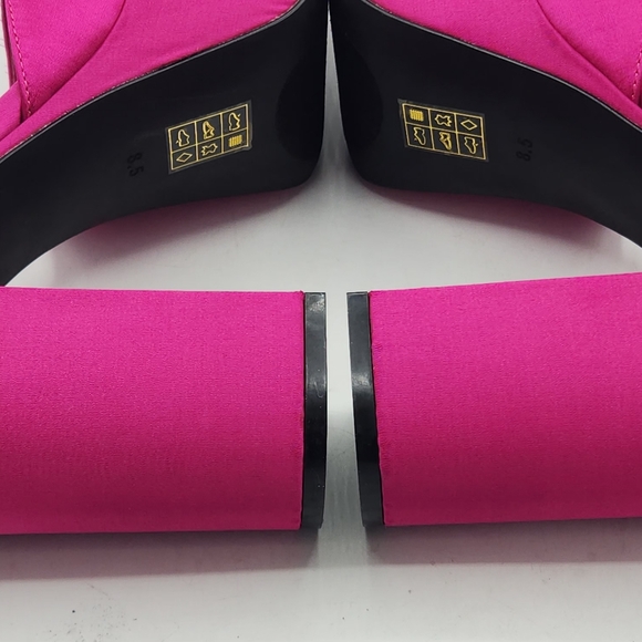 NWOB Jeffrey Campbell Edie Fuchsia Pink Satin Platform Heels – Size 8.5 - Picture 8 of 16